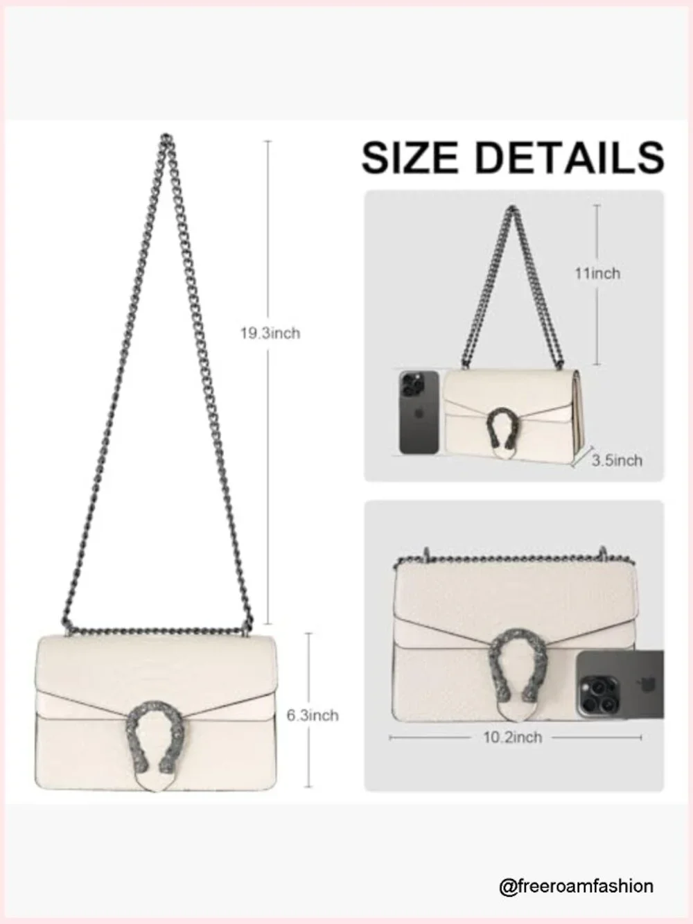 Crossbody Bag and Satchel Purse for Women - Fashion Snake Print Chain Purse PU